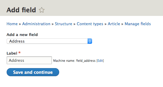 Add Address field