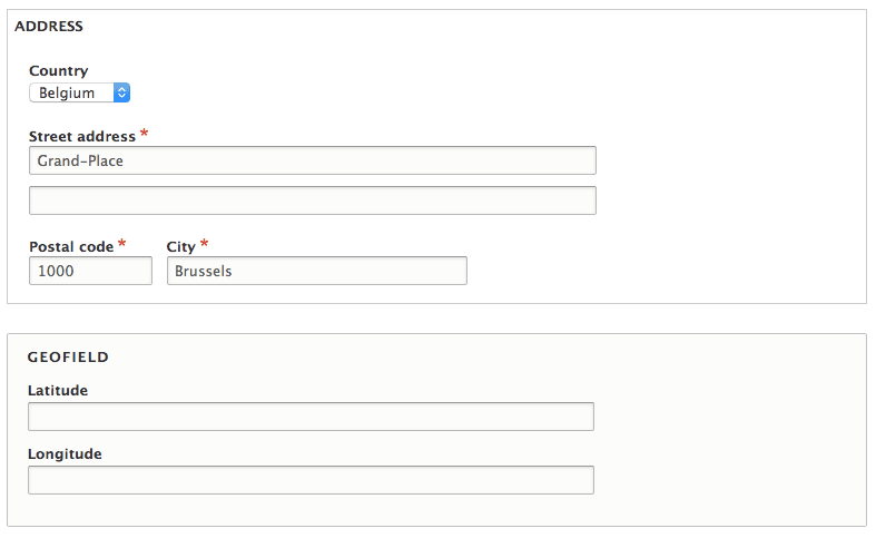 Address and Geofield fields