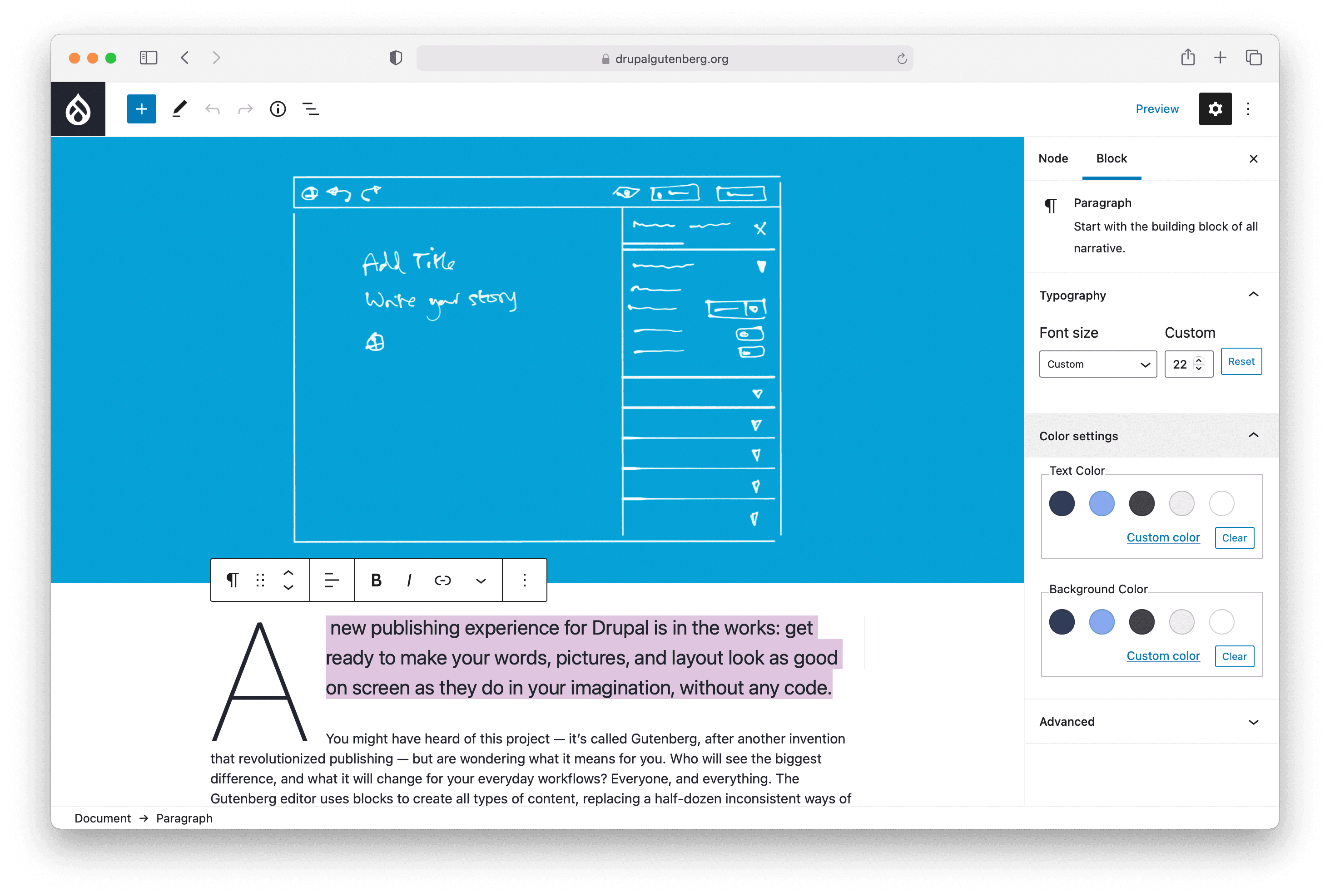 Drupal Gutenberg editor