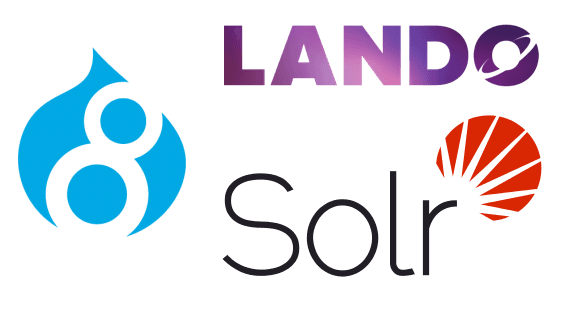 Lando, Solr, Drupal logos