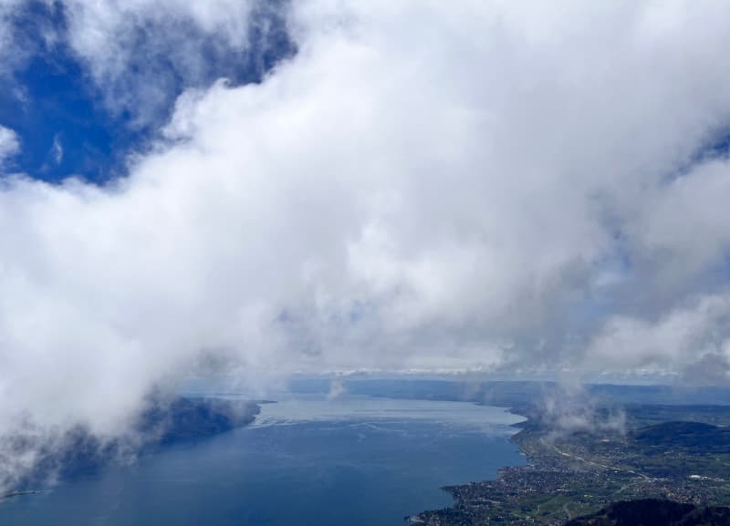 Léman lake, view from the heights of Montreux