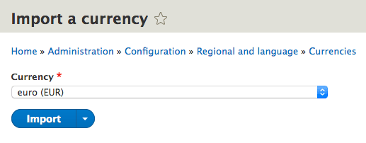 Drupal currency, import