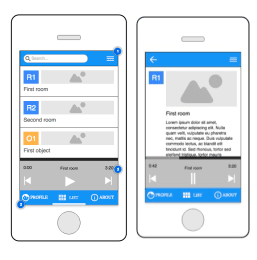 Audioguide wireframe