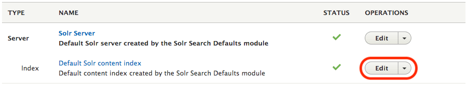 Search API default content index configuration