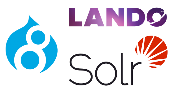 Lando, Solr, Drupal logos