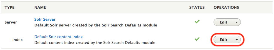Search API default content index configuration