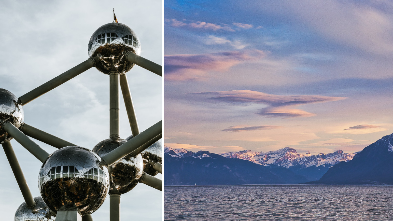 Brussels, Atomium  / Lausanne, Léman